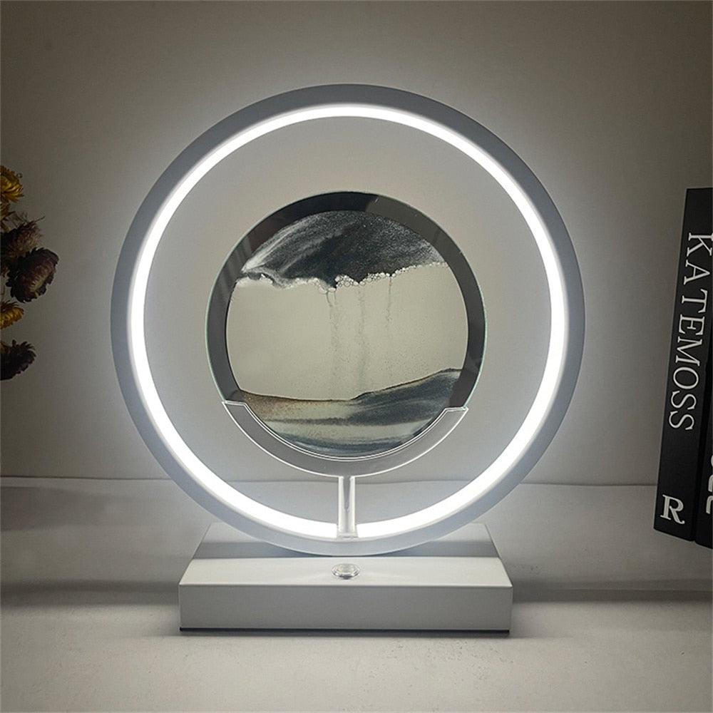 3D LED Flödande Sand Konst Bordslampa | Veska