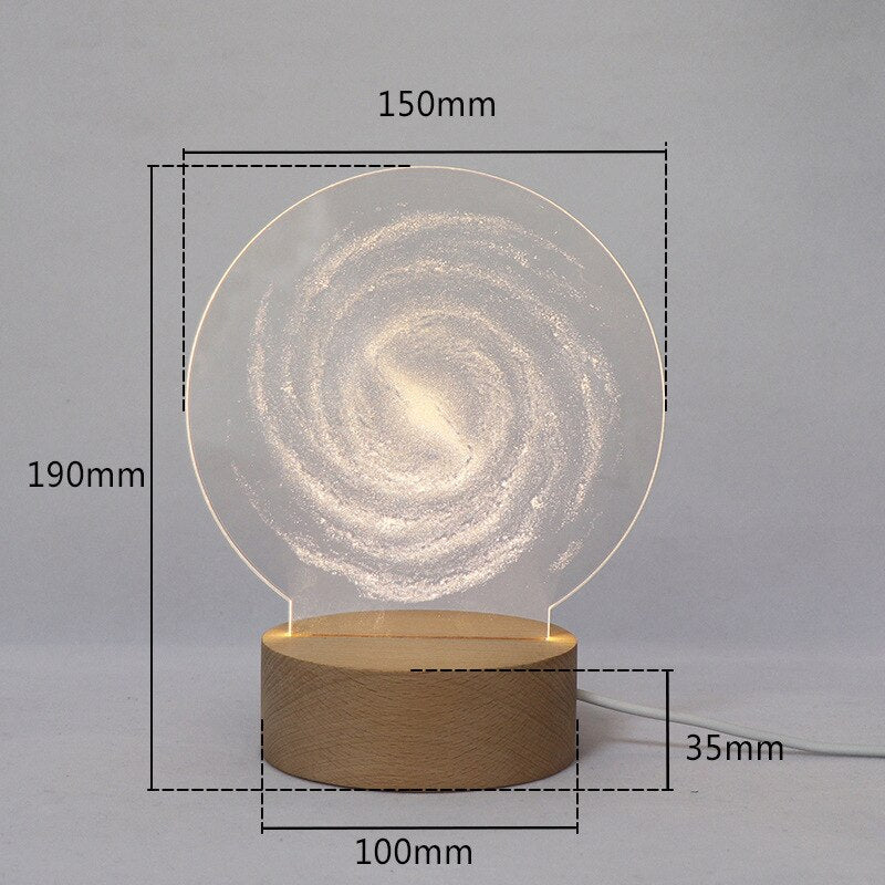 3D LED Månlampa Atmosfär Nattljus | Veska