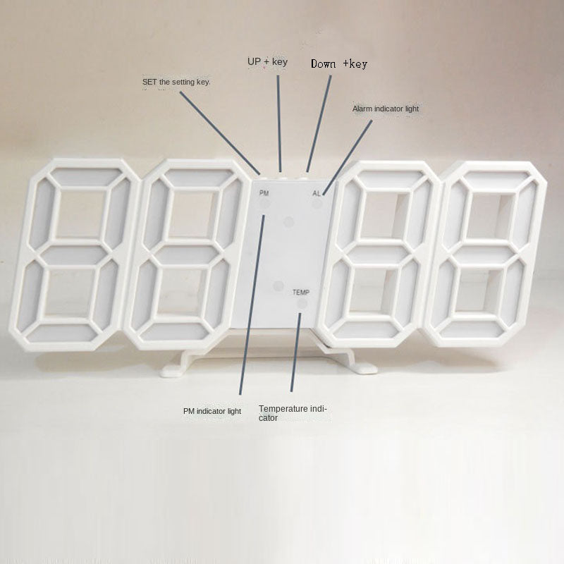 3D LED Modern Digital Alarm Väggklocka | Veska