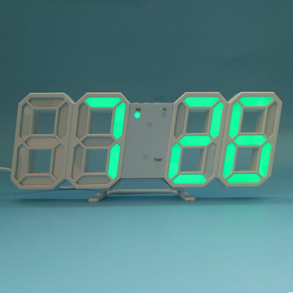 3D LED Modern Digital Alarm Väggklocka | Veska Grön