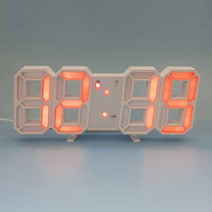 3D LED Modern Digital Alarm Väggklocka | Veska Röd