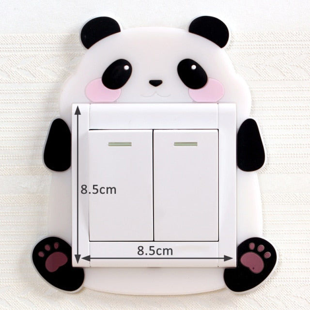 3D Luminös Tecknad Djur Strömbrytartäckers Klistermärken | Veska Panda