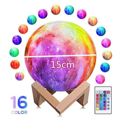 3D Måne Nattlampa | Veska 15CM 16color rosa