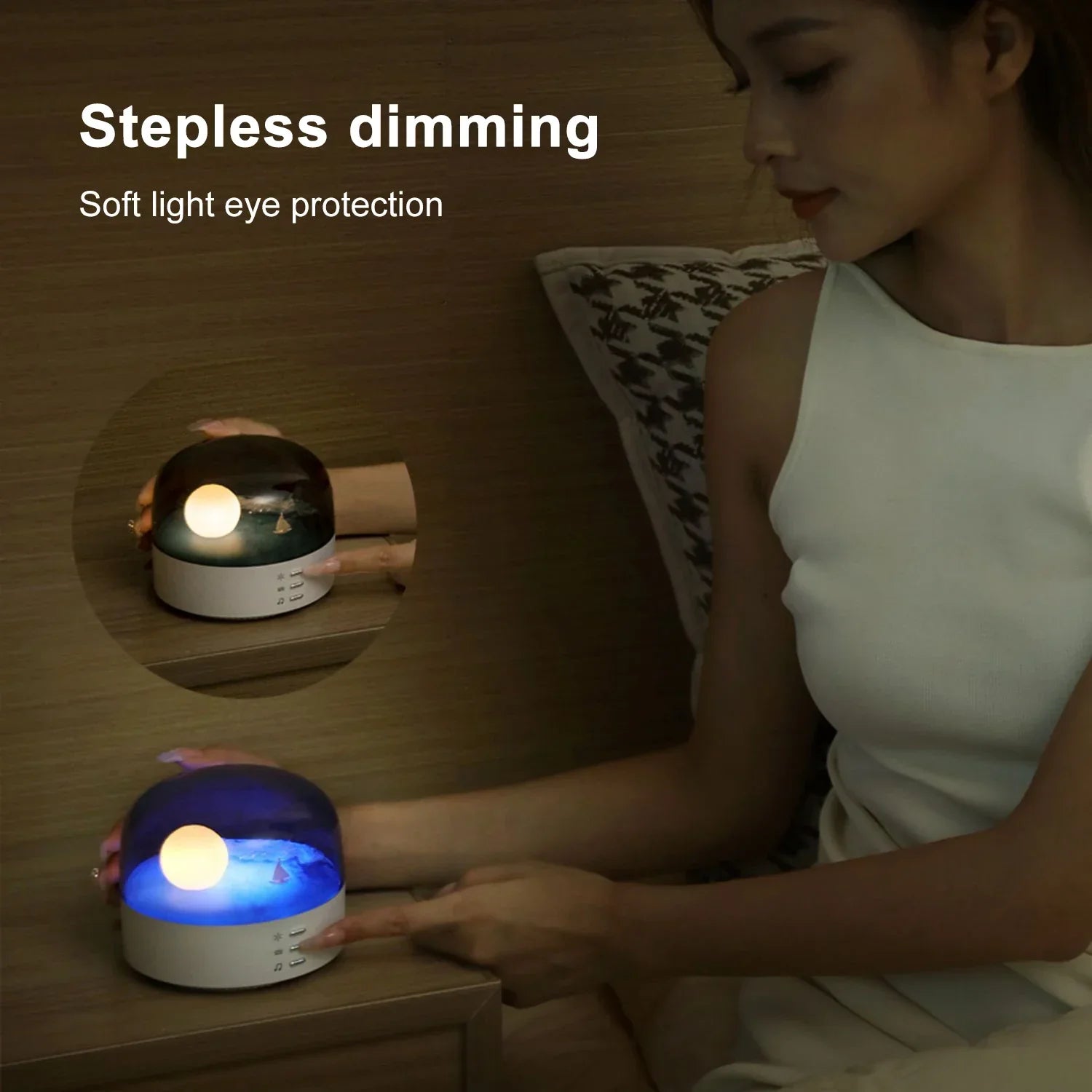 3D Mystisk Måne LED Nattlampa Högtalare | Veska