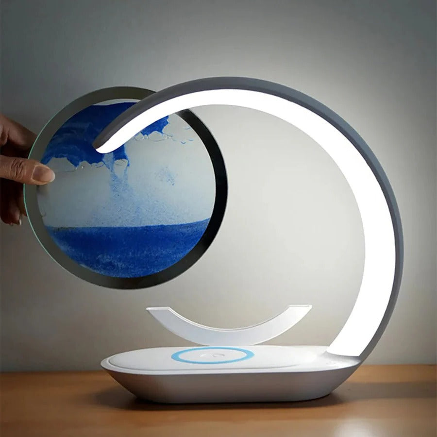 3D Sand Art Bordslampa med Trådlös Laddare | Veska