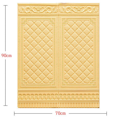 3D Självhäftande Antik Accent Väggklistermärken | Veska beige gul