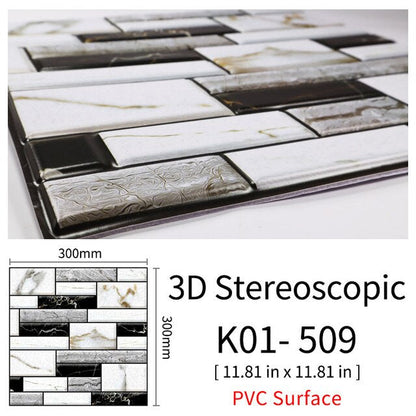3D Självhäftande Brostenskväggmärken | Veska 509 10Pcs 30x30cm