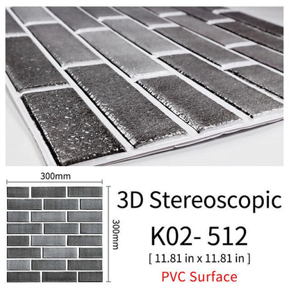 3D Självhäftande Brostenskväggmärken | Veska 512 10Pcs 30x30cm
