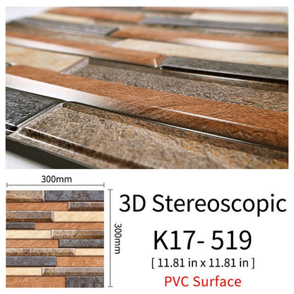 3D Självhäftande Brostenskväggmärken | Veska 519 10Pcs 30x30cm