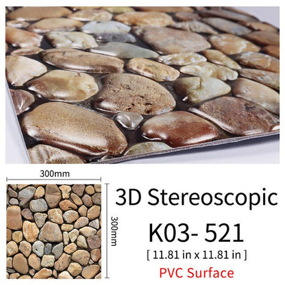3D Självhäftande Brostenskväggmärken | Veska 521 10Pcs 30x30cm