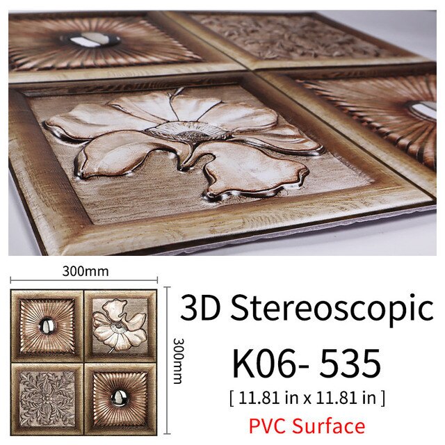 3D Självhäftande Brostenskväggmärken | Veska 535 10Pcs 30x30cm