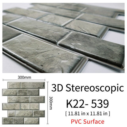 3D Självhäftande Brostenskväggmärken | Veska 539 10Pcs 30x30cm