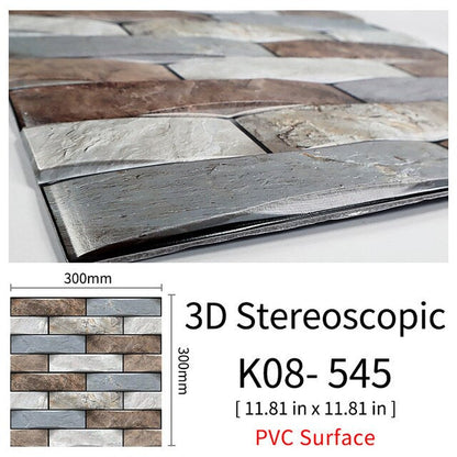 3D Självhäftande Brostenskväggmärken | Veska 545 10Pcs 30x30cm