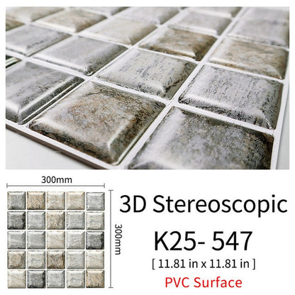 3D Självhäftande Brostenskväggmärken | Veska 547 10Pcs 30x30cm