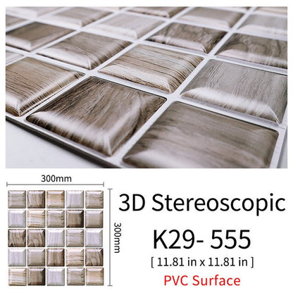 3D Självhäftande Brostenskväggmärken | Veska 555 10Pcs 30x30cm