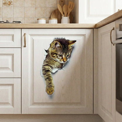 3D Toalett Skydd Katt Klistermärke | Veska