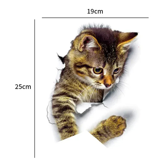 3D Toalett Skydd Katt Klistermärke | Veska Standardtitel