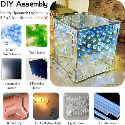 3D Tulpan DIY Blommor Kub Nattlampa | Veska