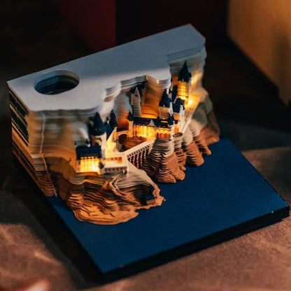 3D Upplyst Anteckningsblock | Veska Magisk slott LED