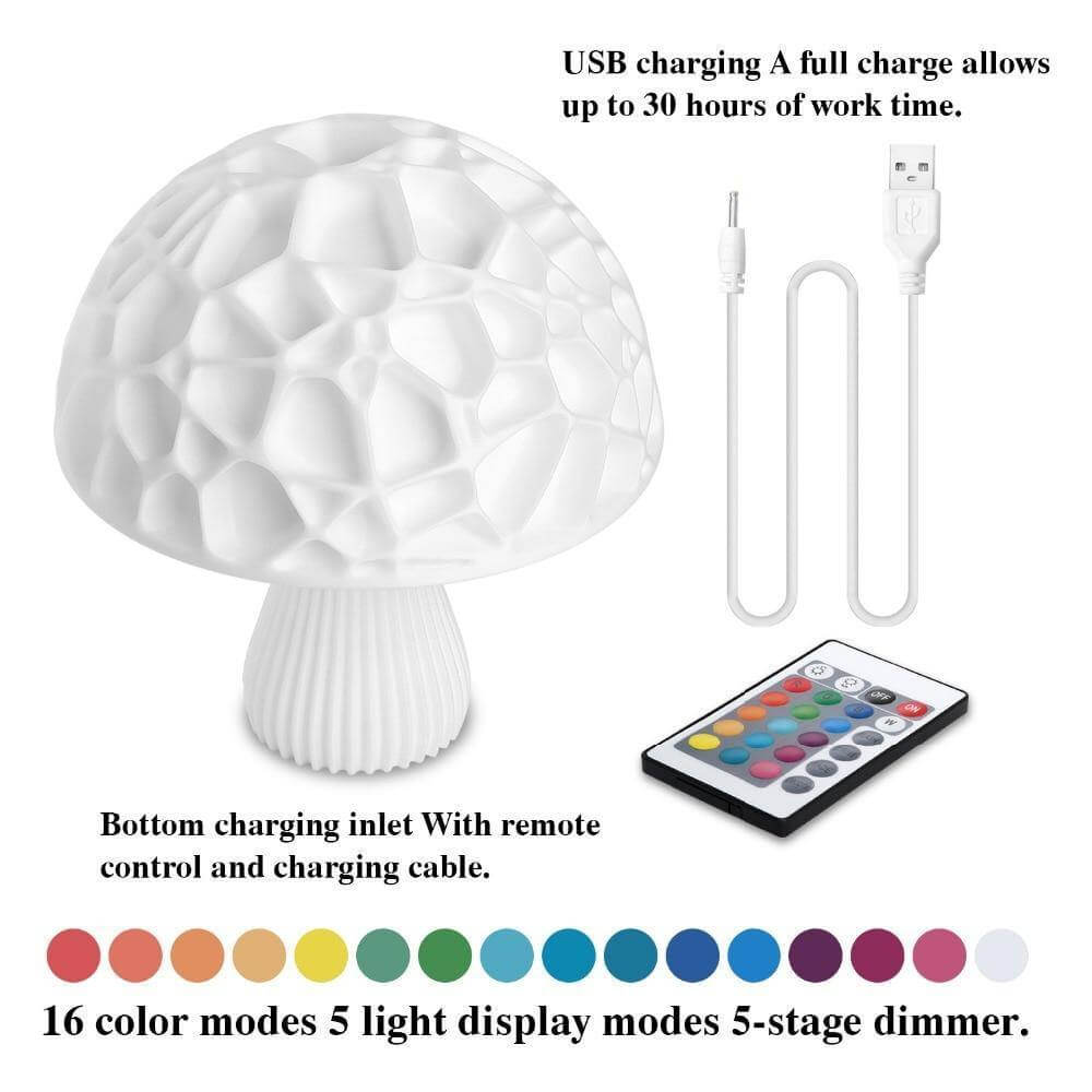 3D Utskrift Elegant Svamp Lampa | Veska