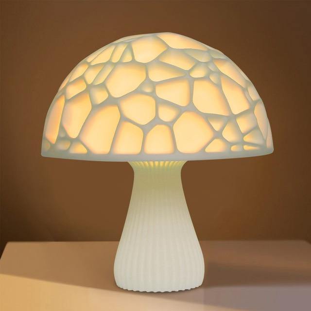3D Utskrift Elegant Svamp Lampa | Veska 20cm 16 färger