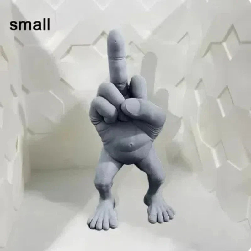 3D Utskriven Långfinger Rolig Dekor | Veska grå