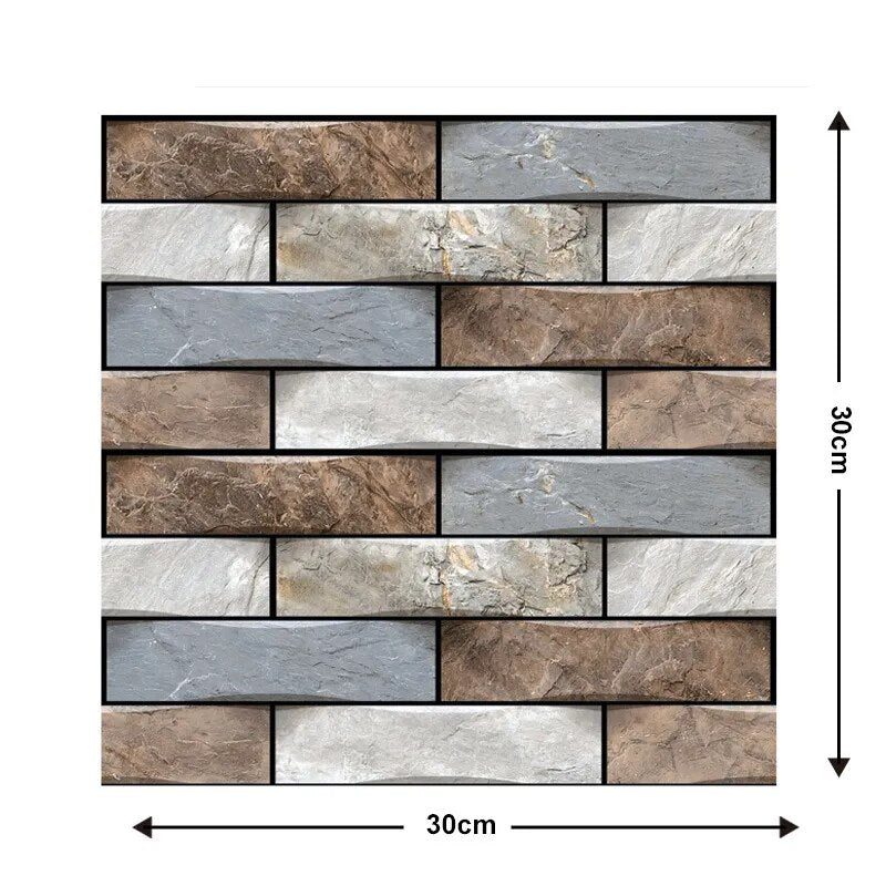 3D Vägg Tegelmönster Dekal | Veska C