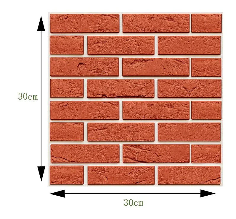 3D Vägg Tegelmönster Dekal | Veska J
