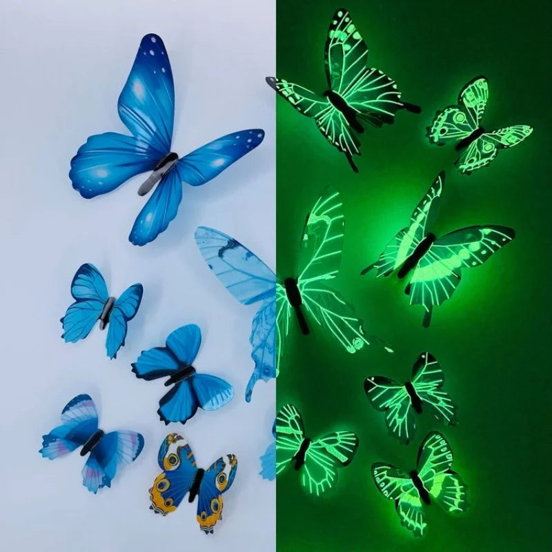 3D Väggkonst Magisk Luminös Fjäril | Veska Blå