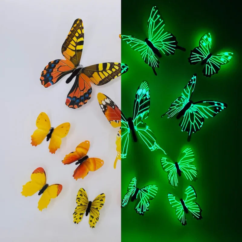 3D Väggkonst Magisk Luminös Fjäril | Veska Gul