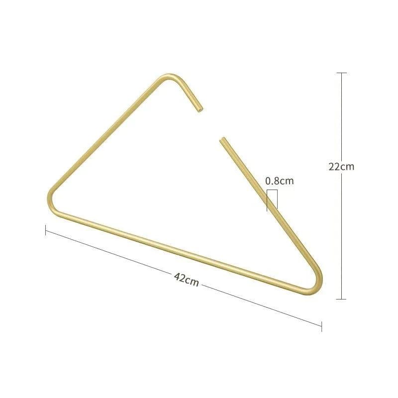 5 stycken hangerar gjorda av solid, matt guld/silver, triangel, för jackor och byxor │ Sömlösa förvaringshyllor gjorda av metall, garderobsorganisatör | Veska