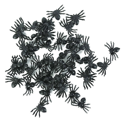 50Pcs Luminösa Glödande Spindlar Halloween Dekoration | Veska 50PCS Normala Spindlar