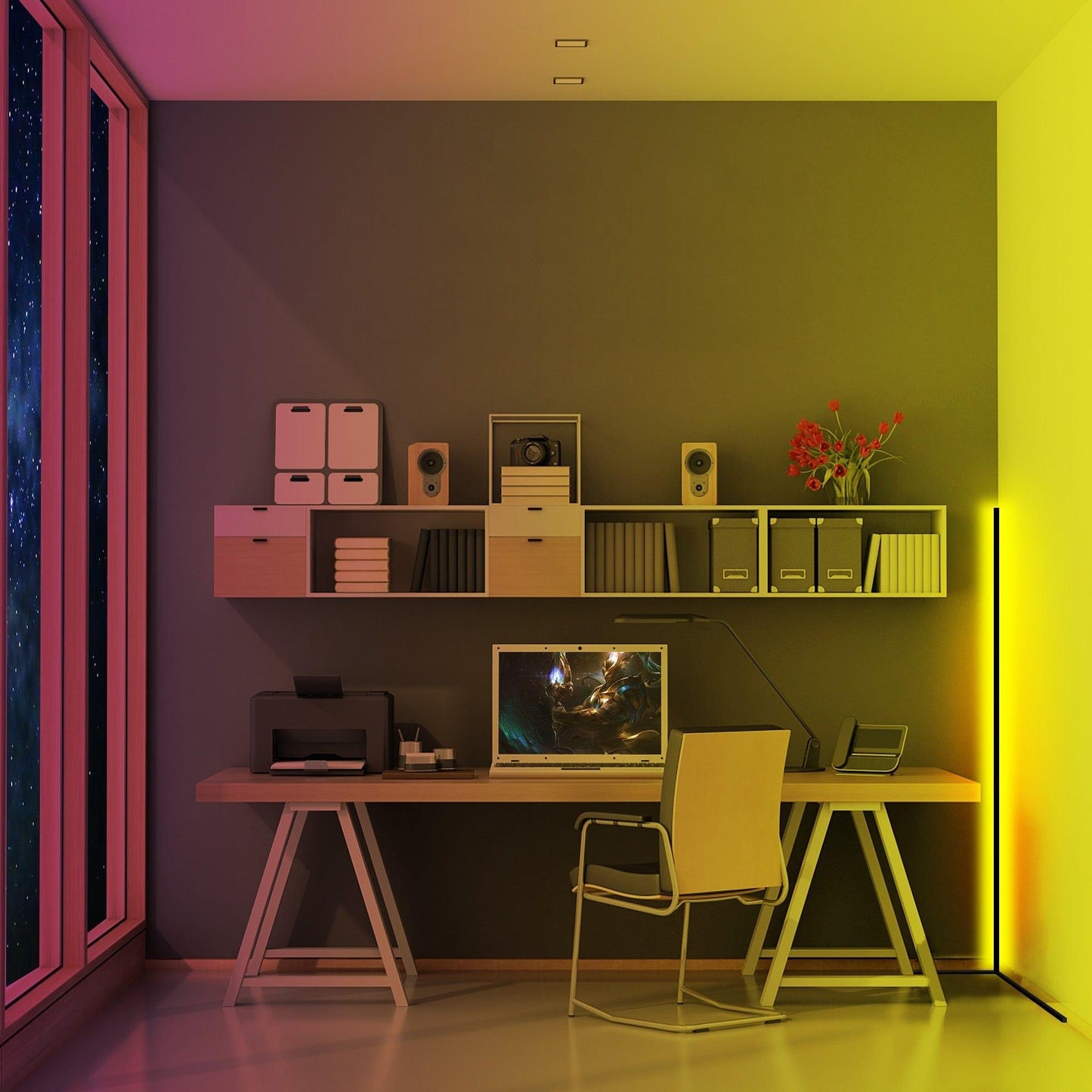 55'' RGB Färg Hörnlampa | Veska