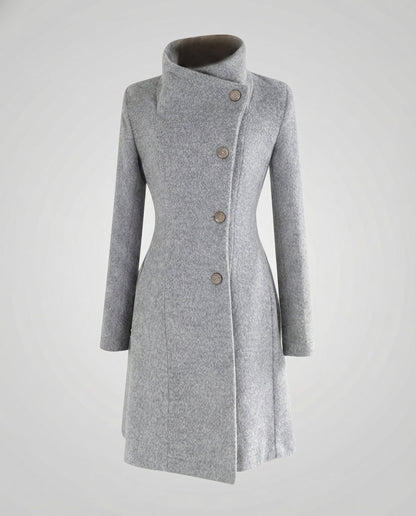 Veska | Elegant Vinterkappa för Dam | Lång Skärning och Värmande Komfort