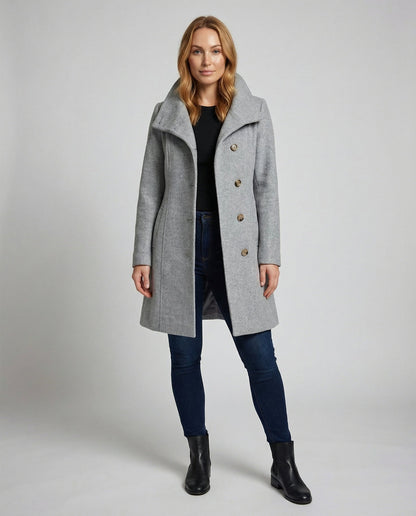 Veska | Elegant Vinterkappa för Dam | Lång Skärning och Värmande Komfort