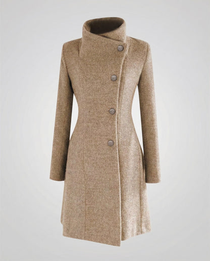 Veska | Elegant Vinterkappa för Dam | Lång Skärning och Värmande Komfort