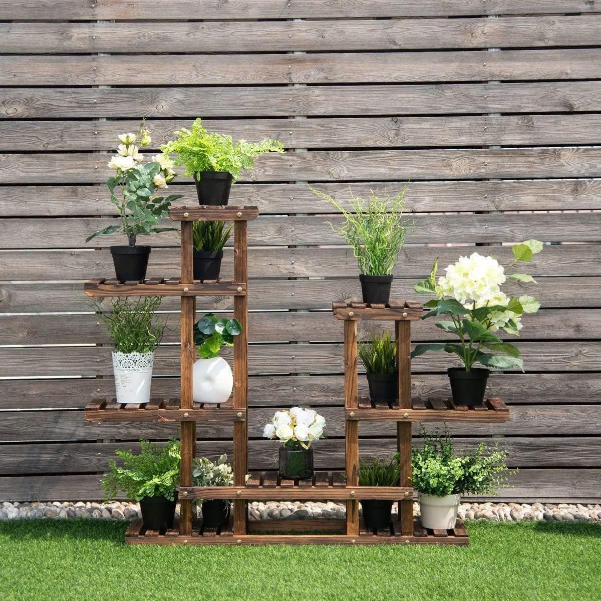 6-Tier Lagererad Träplantställ | Veska