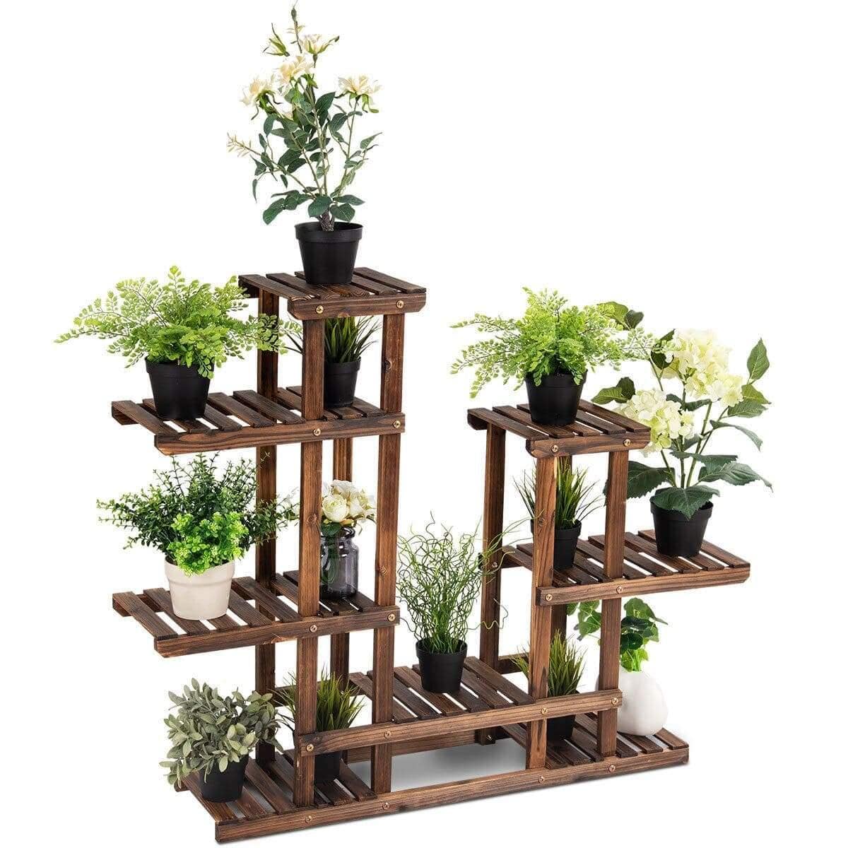 6-Tier Lagererad Träplantställ | Veska