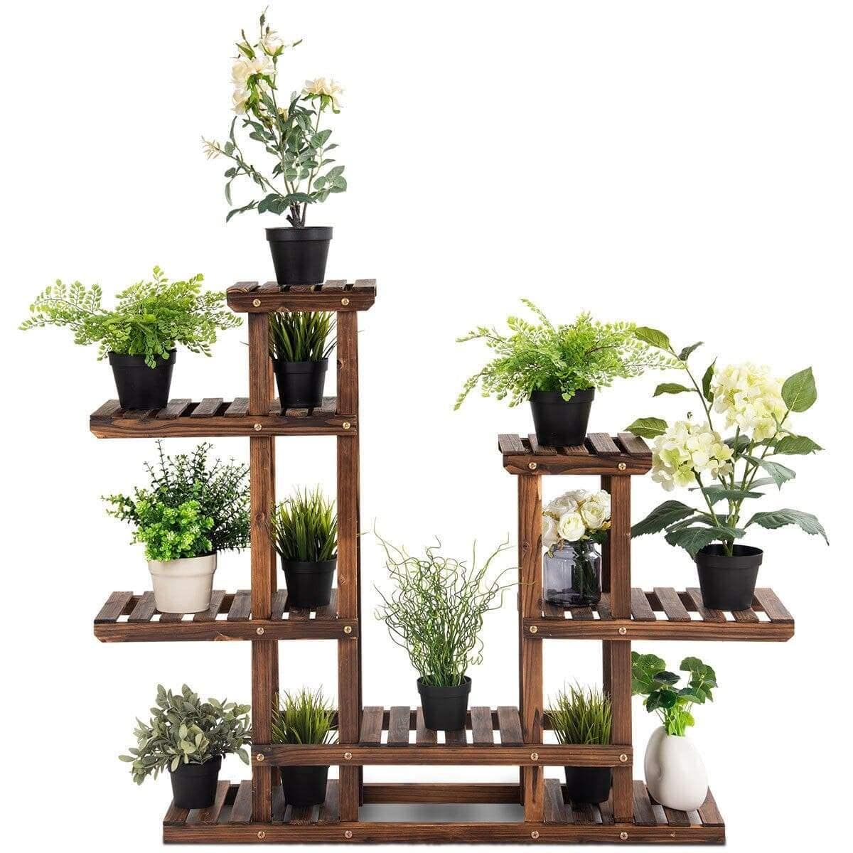 6-Tier Lagererad Träplantställ | Veska