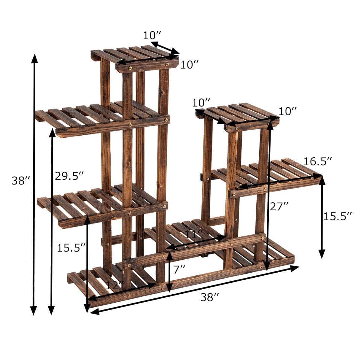 6-Tier Lagererad Träplantställ | Veska