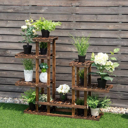 6-Tier Lagererad Träplantställ | Veska