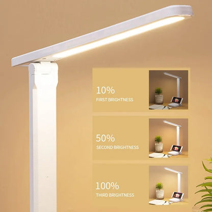 6000mAh uppladdningsbar LED bordslampa USB 3 färg steglös dimbar skrivbordslampa touch vikbar ögonvänlig läsning nattlampa | Veska
