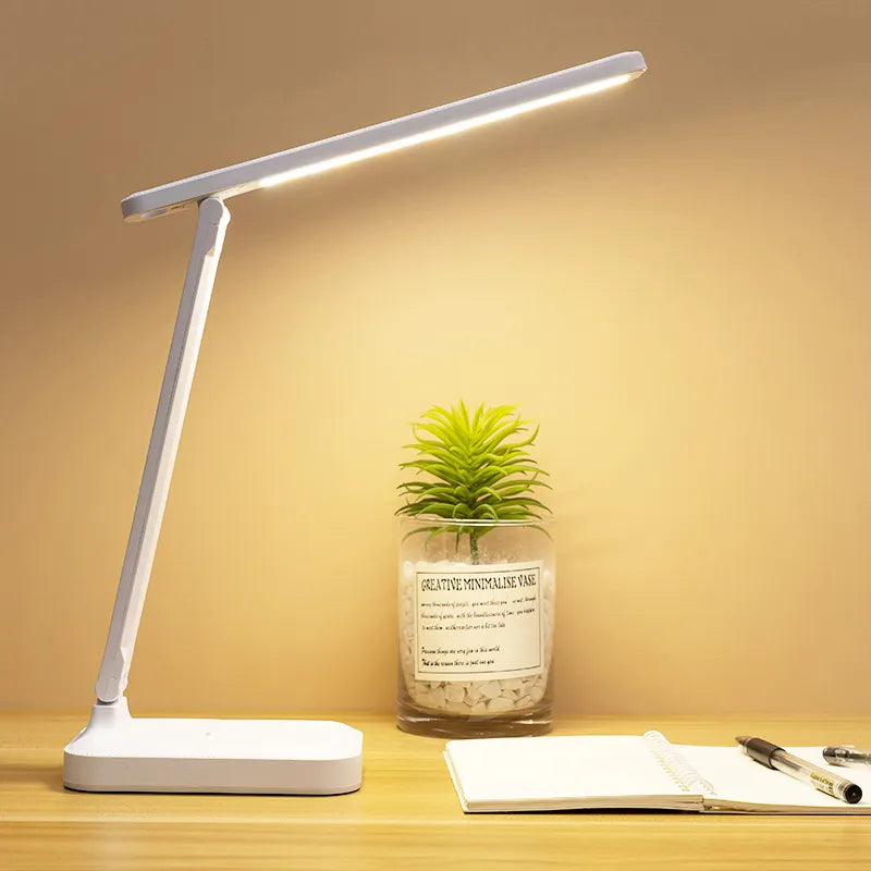 6000mAh uppladdningsbar LED bordslampa USB 3 färg steglös dimbar skrivbordslampa touch vikbar ögonvänlig läsning nattlampa | Veska