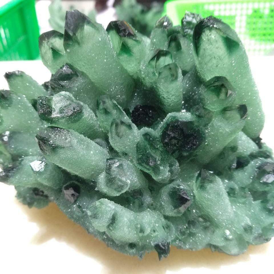 680g Grön Phantom Kvarts Crystal | Veska