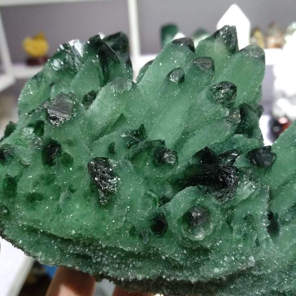 680g Grön Phantom Kvarts Crystal | Veska