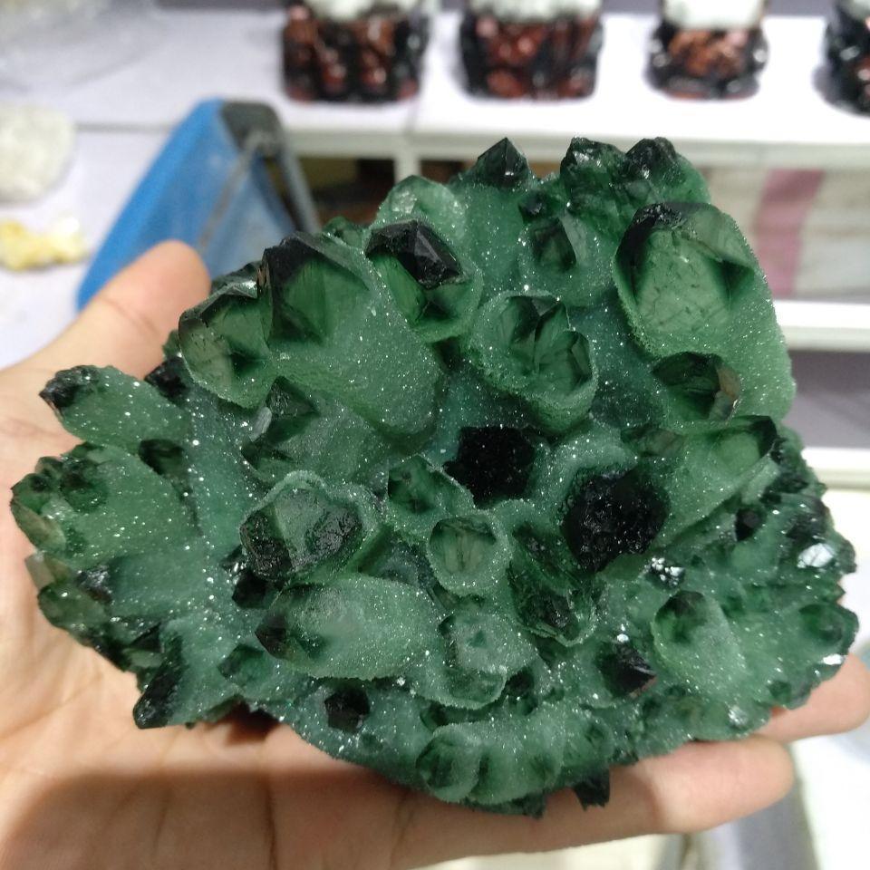 680g Grön Phantom Kvarts Crystal | Veska