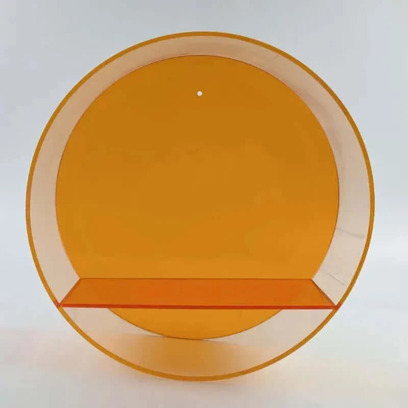80-talets akryl rund väggmonterad displayhylla | Veska Orange