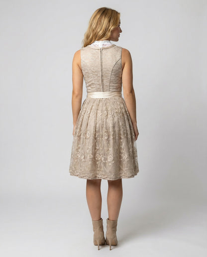 Veska | Traditionell Dirndl för Dam | Snörning och Spetsblus