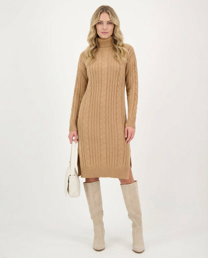 Veska | Stickad Vinterklänning för Dam | Värmande Komfort och Elegant Stil