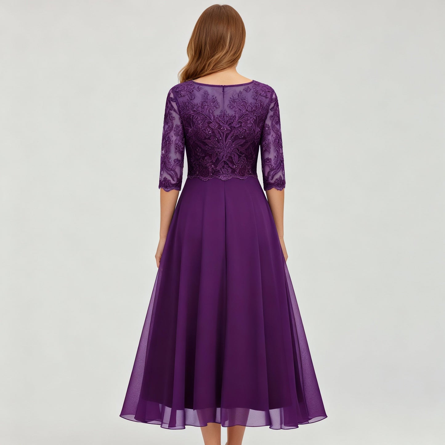 Veska | Midiklänning för Dam | Hög Midja och Flödande Silhuett